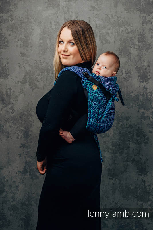 Onbuhimo de Lenny, taille standard, jacquard (100% coton) - PEACOCK’S TAIL - PROVANCE  #babywearing