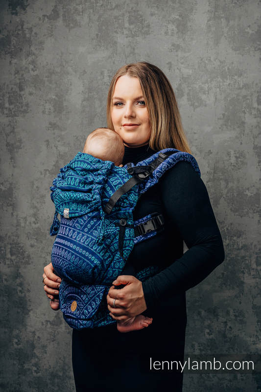 LennyUpGrade Carrier, Standard Size, jacquard weave 100% cotton - PEACOCK'S TAIL - PROVANCE #babywearing