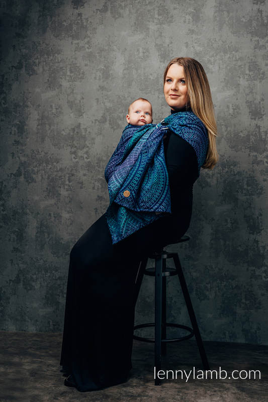 Sling, jacquard (100 % coton) - avec épaule sans plis - PEACOCK'S TAIL - PROVANCE - standard 1.8m #babywearing