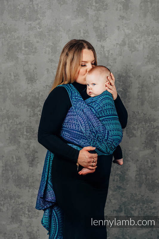 Baby Wrap, Jacquard Weave (100% cotton) - PEACOCK’S TAIL - PROVANCE  - size XL #babywearing