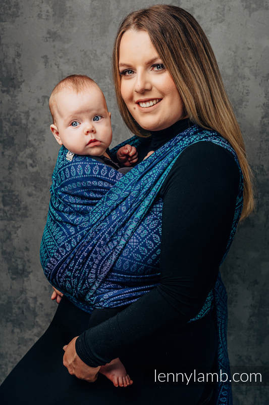 Żakardowa chusta do noszenia dzieci, bawełna - PAWI OGON - PROWANSJA - rozmiar XL #babywearing