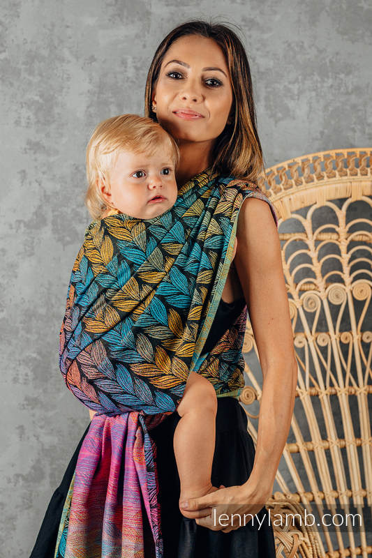 Baby Wrap, Jacquard Weave (100% cotton) - TANGLED - BEHIND THE SUN - size XL #babywearing
