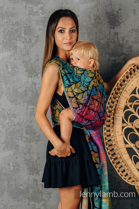 Écharpe, jacquard (100% coton) - TANGLED - BEHIND THE SUN - taille S #babywearing