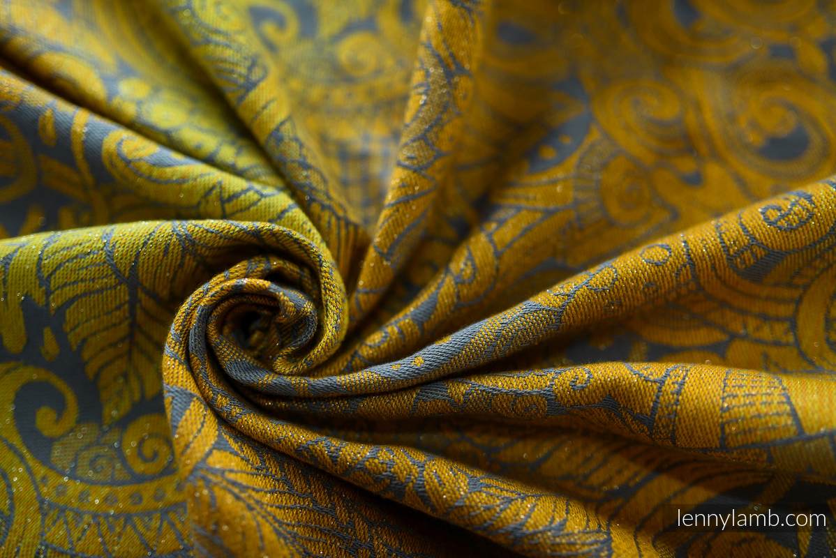 Baby Wrap, Jacquard Weave (95% cotton, 5% metallised yarn) - HARVEST - FIELDS OF GOLD - size XL #babywearing