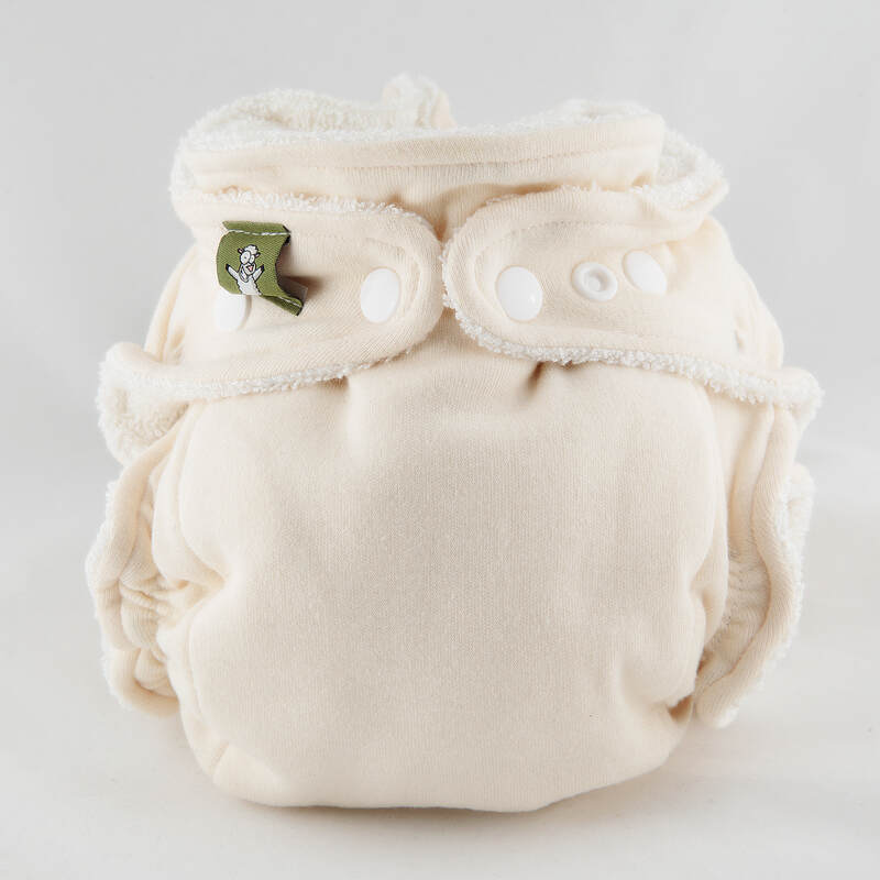 Reusable Shaped Cloth Nappy - Bamboo and Cotton - Ecru #babywearing
