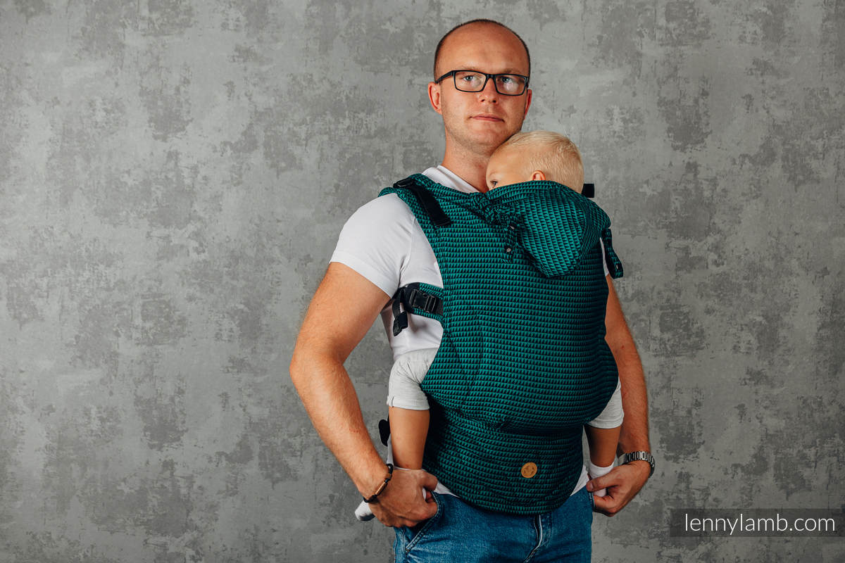 My First Baby Carrier - LennyGo, Baby Size, tessera weave 100% cotton - JADE #babywearing