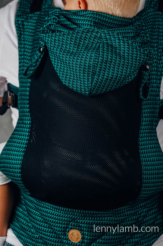 My First Baby Carrier - LennyGo with Mesh, Baby Size, tessera weave 100% cotton - JADE #babywearing