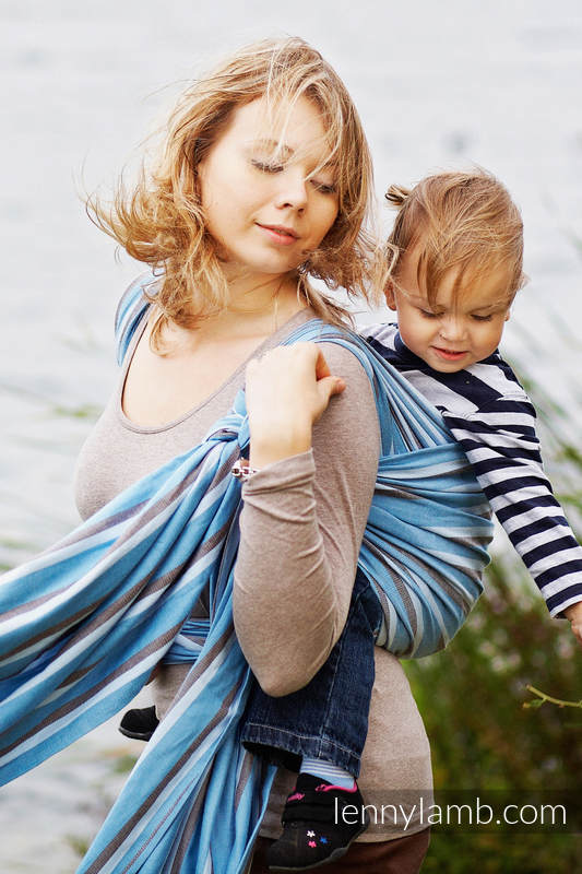 Baby Sling, Broken Twill Weave - Blue Morning - size M #babywearing
