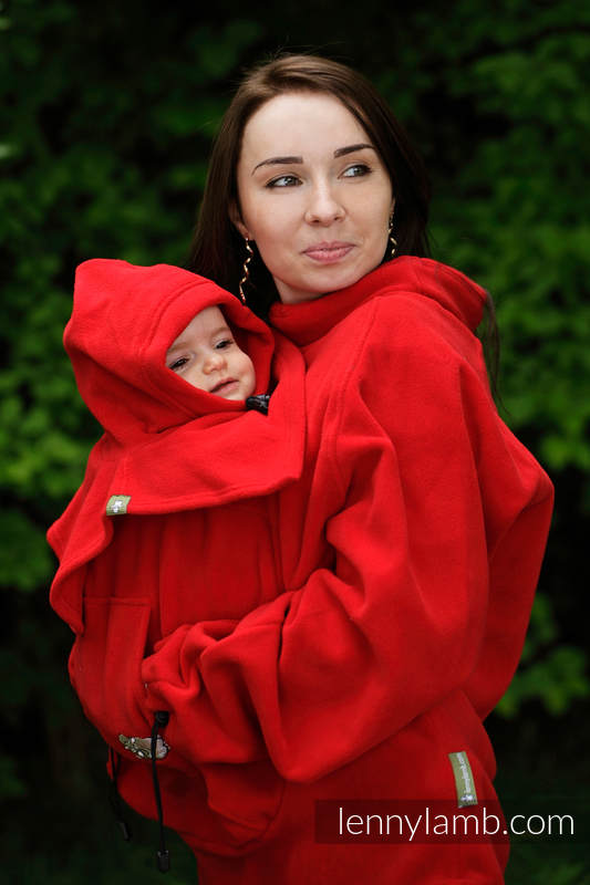 Fleece Babywearing Jacket - red - size M #babywearing