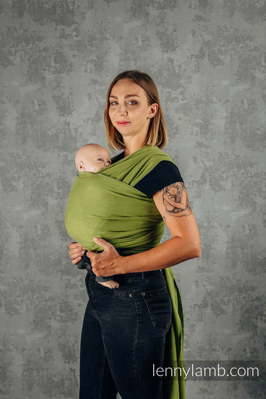 Chusta do noszenia dzieci, elastyczna - EDYCJA DLA PROFESJONALISTÓW - MALACHIT - rozmiar standardowy 5.0 m #babywearing
