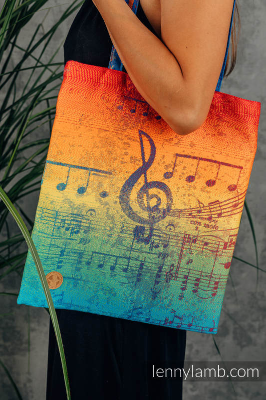Shopping bag made of wrap fabric (100% cotton) - RAINBOW SYMPHONY  #babywearing
