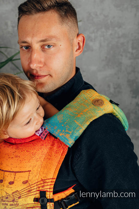 Drool Pads & Reach Straps Set, (60% cotton, 40% polyester) - RAINBOW SYMPHONY  #babywearing
