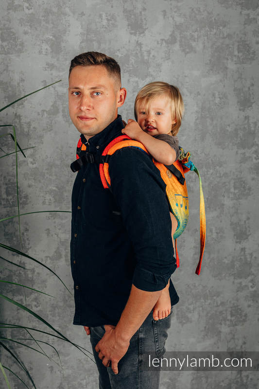 Onbuhimo de Lenny, taille toddler, jacquard (100% coton) - RAINBOW SYMPHONY  #babywearing