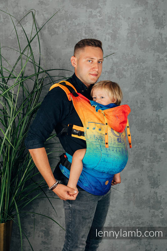 LennyGo Ergonomic Carrier, Toddler Size, jacquard weave 100% cotton - RAINBOW SYMPHONY  #babywearing
