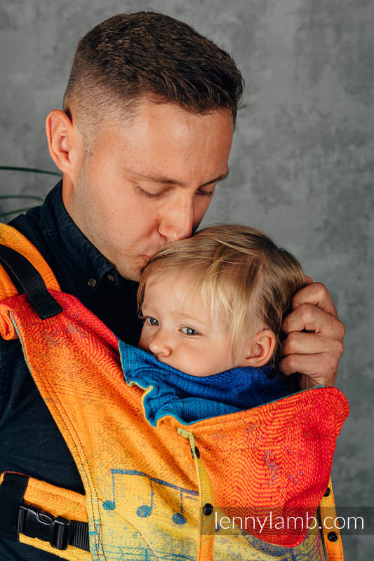 LennyGo Ergonomic Carrier, Toddler Size, jacquard weave 100% cotton - RAINBOW SYMPHONY  #babywearing