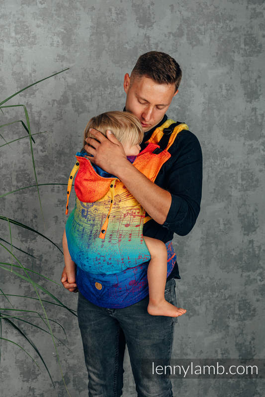 LennyGo Mochila ergonómica, talla bebé, jacquard 100% algodón - RAINBOW SYMPHONY  #babywearing
