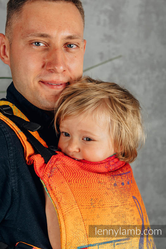 Nosidełko LennyUpGrade z tkaniny żakardowej 100% bawełna , rozmiar standard - TĘCZOWA SYMFONIA #babywearing