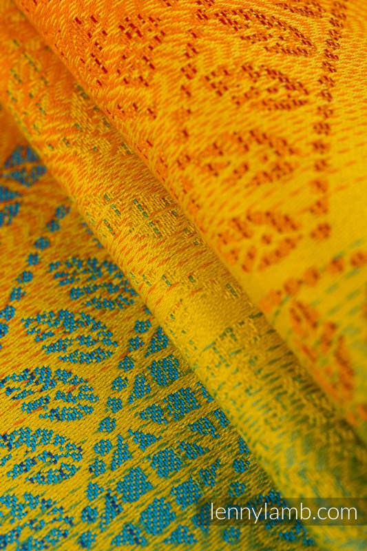 Nosidło Klamrowe ONBUHIMO z tkaniny żakardowej (100% bawełna), rozmiar Standard - TĘCZOWY PAWI OGON  #babywearing
