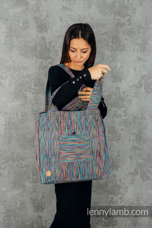 Shoulder bag made of wrap fabric (100% cotton) - COLORFUL WIND - standard size 37cmx37cm #babywearing