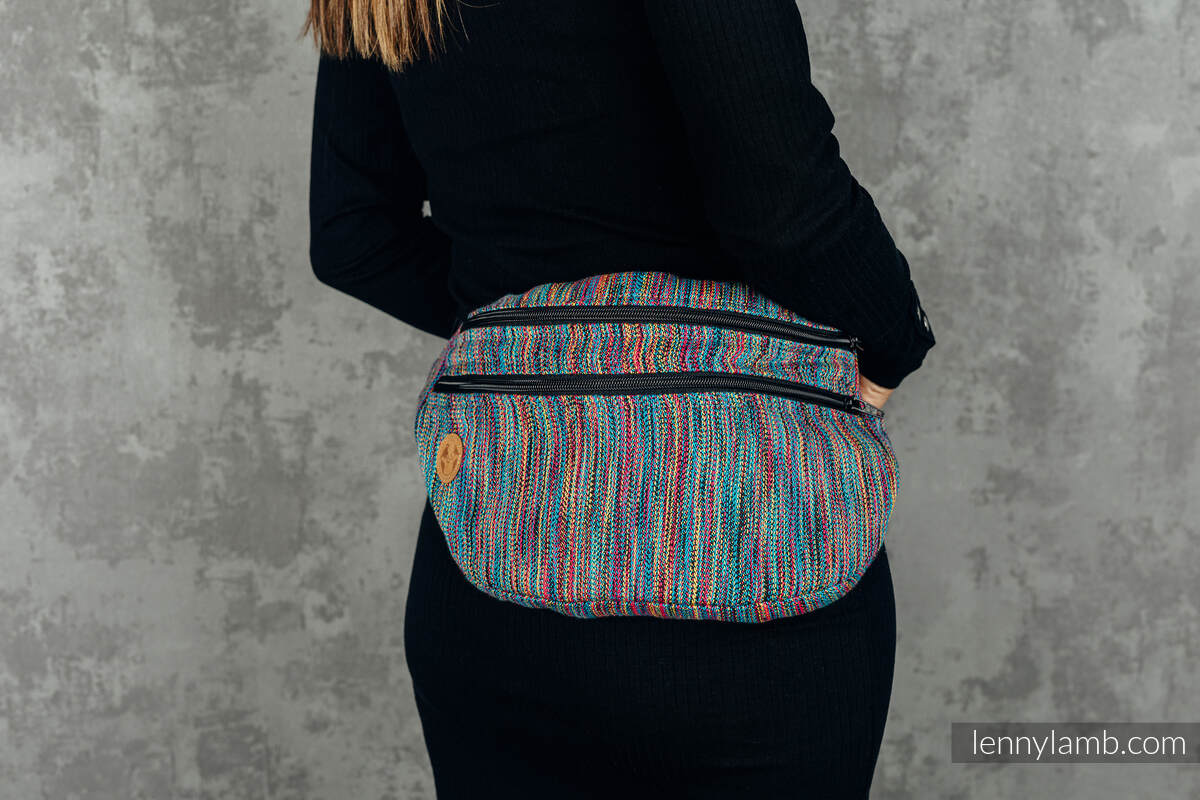 Waist Bag made of woven fabric, size large (100% cotton) - COLORFUL WIND  #babywearing