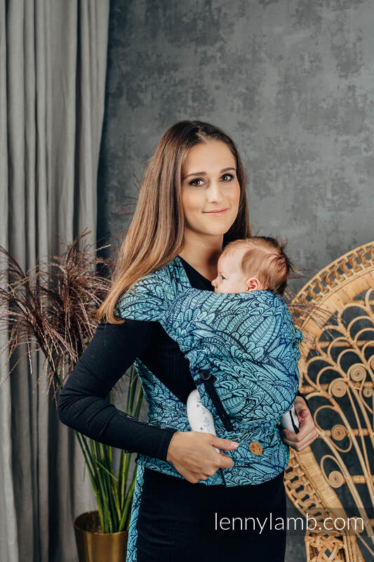 LennyHybrid Half Buckle Carrier, Standard Size, jacquard weave 100% cotton - WILD SOUL - REBIRTH  #babywearing