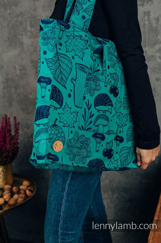 Shoulder bag made of wrap fabric (100% cotton) - UNDER THE LEAVES - standard size 37cmx37cm #babywearing