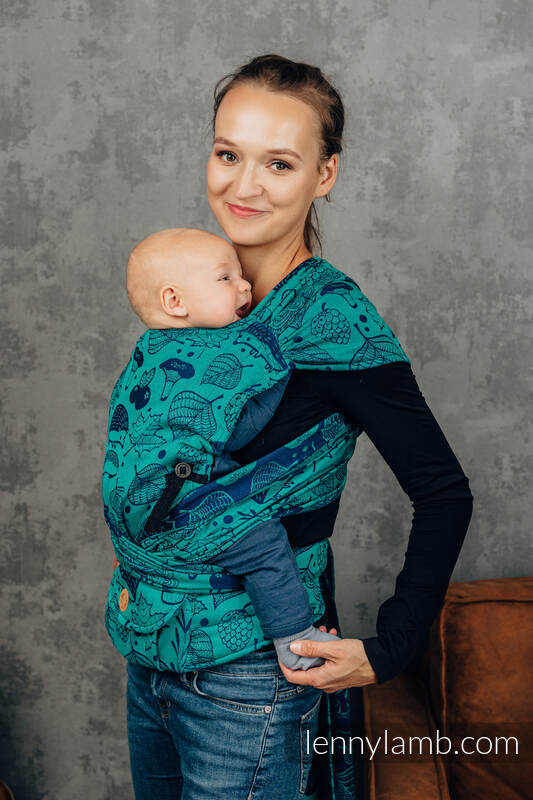 LennyHybrid Half Buckle Carrier, Standard Size, jacquard weave 100% cotton - UNDER THE LEAVES #babywearing