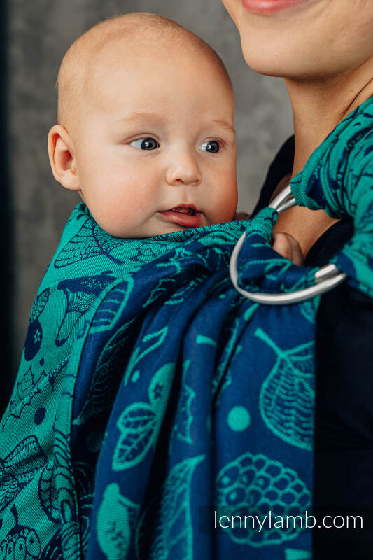 Ringsling, Jacquard Weave (100% cotton) - with gathered shoulder - UNDER THE LEAVES - standard 1.8m #babywearing