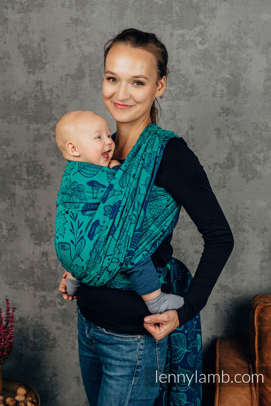Écharpe, jacquard (100% coton) - UNDER THE LEAVES - taille M (grade B) #babywearing