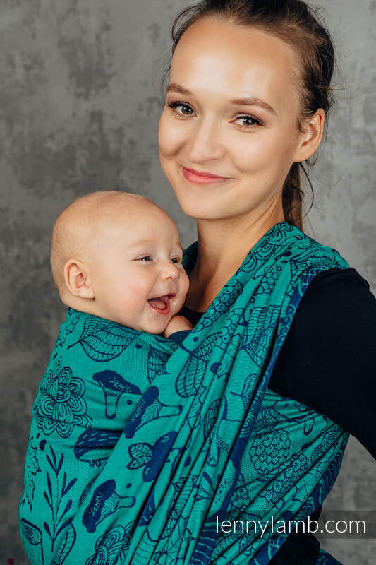 Baby Wrap, Jacquard Weave (100% cotton) - UNDER THE LEAVES - size L #babywearing