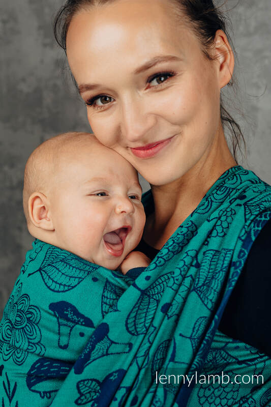 Baby Wrap, Jacquard Weave (100% cotton) - UNDER THE LEAVES - size XL #babywearing