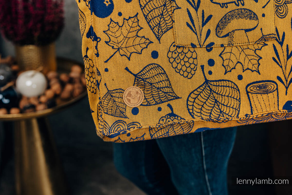 Shoulder bag made of wrap fabric (100% cotton) - UNDER THE LEAVES - GOLDEN AUTUMN - standard size 37cmx37cm #babywearing