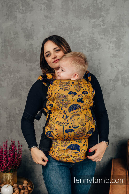 LennyUpGrade Carrier, Standard Size, jacquard weave 100% cotton - UNDER THE LEAVES - GOLDEN AUTUMN #babywearing