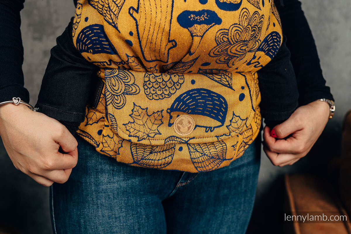 Nosidełko LennyUpGrade  z tkaniny żakardowej 100% bawełna , rozmiar standard - POD LIŚCIEM - ZŁOTA JESIEŃ #babywearing