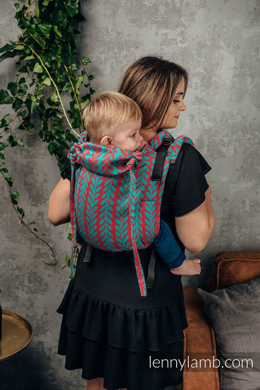 Lenny Buckle Onbuhimo baby carrier, standard size, jacquard weave (100% cotton) - CATKIN - FROLIC #babywearing