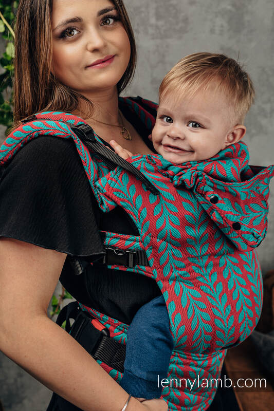 LennyGo Ergonomic Carrier, Toddler Size, jacquard weave 100% cotton - CATKIN - FROLIC #babywearing