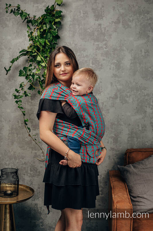 LennyHybrid Half Buckle Carrier, Standard Size, jacquard weave 100% cotton - CATKIN - FROLIC #babywearing