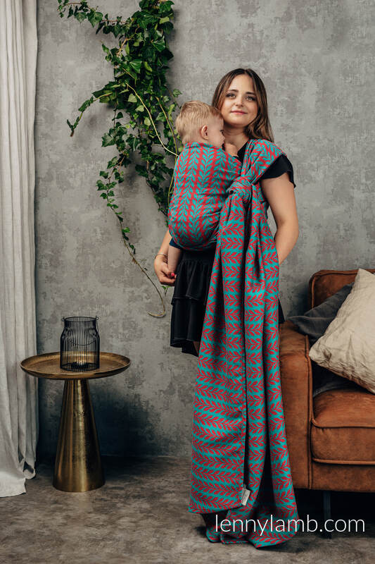Żakardowa chusta do noszenia dzieci, bawełna - CATKIN - FROLIC - rozmiar XS #babywearing