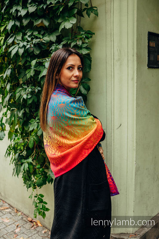 Scialle realizzato con tessuto di fascia (100% cotone) - Rainbow Lotus #babywearing