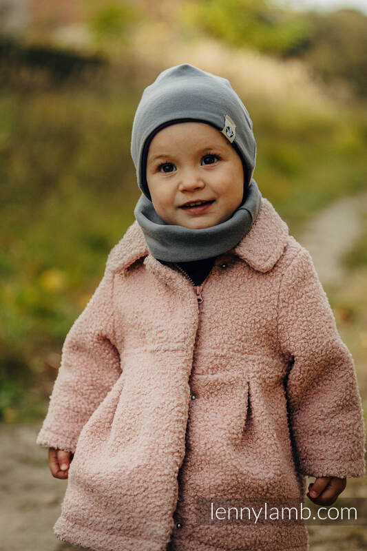 Ensemble bonnet et écharpe tube - taille S - Anthracite & Sugilite #babywearing