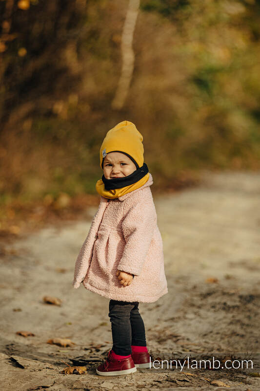 Hat & snood set - size S - Black &  Amber #babywearing