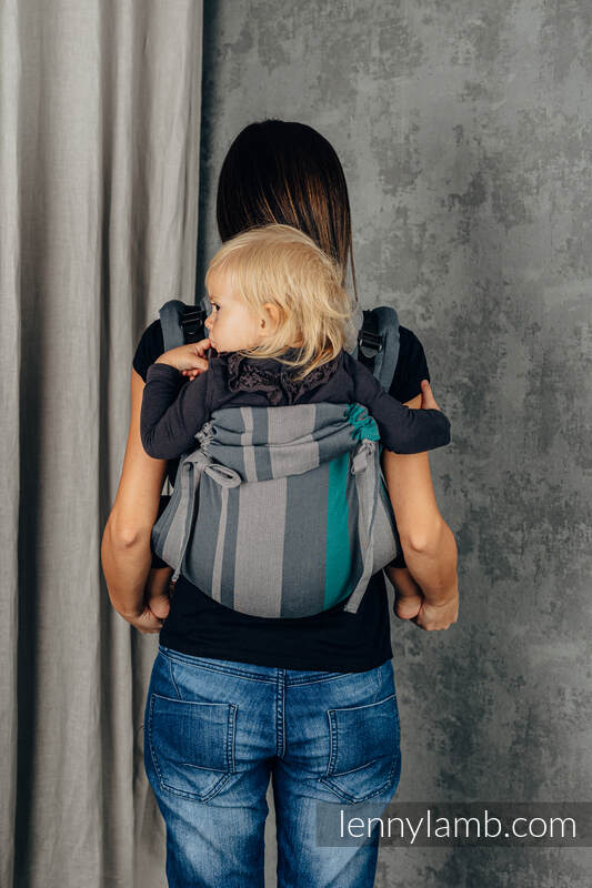 Lenny Buckle Onbuhimo baby carrier, toddler size, broken-twill weave (100% cotton) - SMOKY - MINT  #babywearing