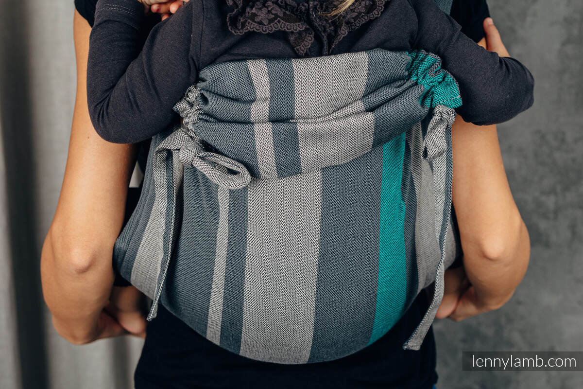 Nosidło Klamrowe ONBUHIMO z tkaniny skośno-krzyżowej (100% bawełna), rozmiar Toddler - SMOKY - MIĘTA  #babywearing