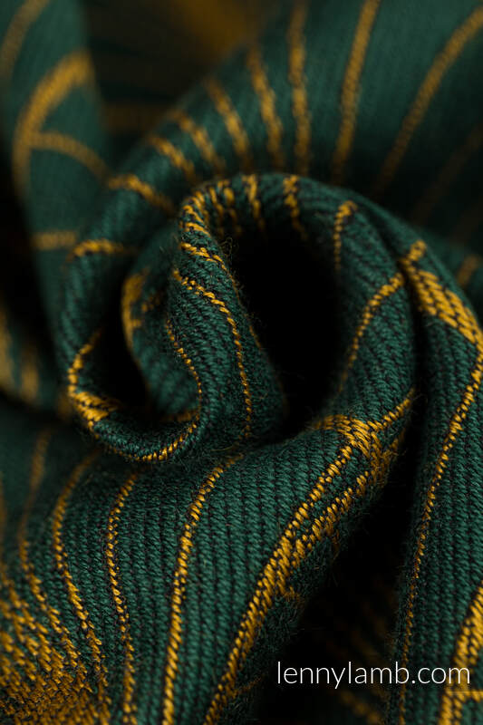 LennyUpGrade Carrier, Standard Size, jacquard weave (75% cotton, 21% merino wool, 4% cashmere) - DECO - GOLDEN MOSS #babywearing