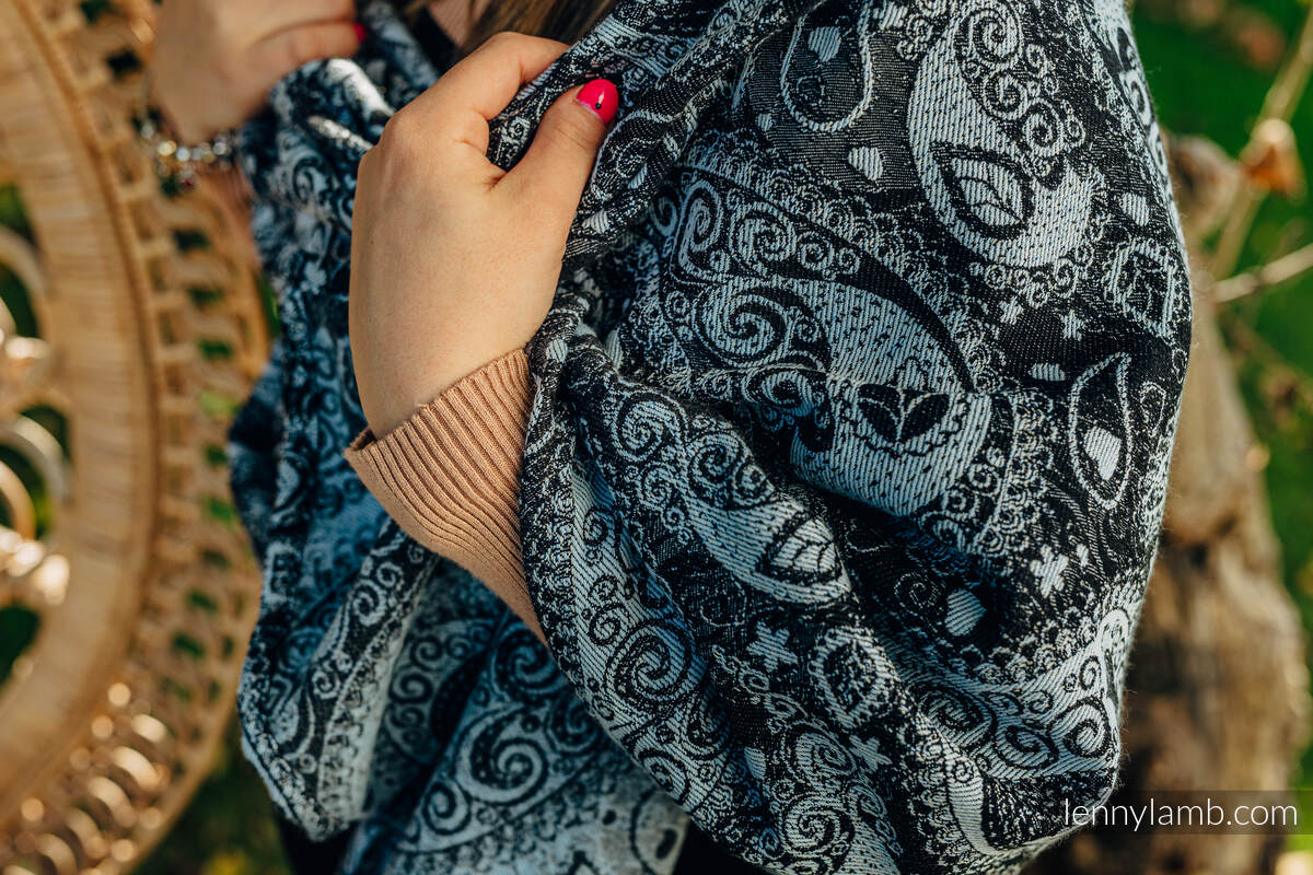 Scialle realizzato con tessuto di fascia Scialle realizzato con tessuto di fascia (60% cotone, 40% lana merinos) - BOTHA - BLUE #babywearing