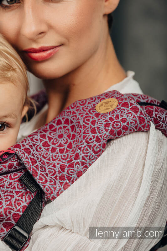 Drool Pads & Reach Straps Set, (60% cotton, 40% polyester) - DOILY - MAROON STEEL #babywearing