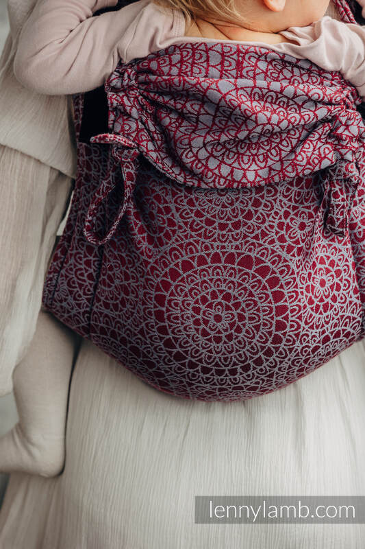 Onbuhimo de Lenny, taille toddler, jacquard (100% coton) - DOILY - MAROON STEEL #babywearing
