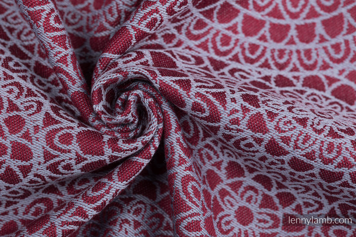 Ringsling, Jacquard Weave (100% cotton), with gathered shoulder - DOILY - MAROON STEEL - standard 1.8m #babywearing