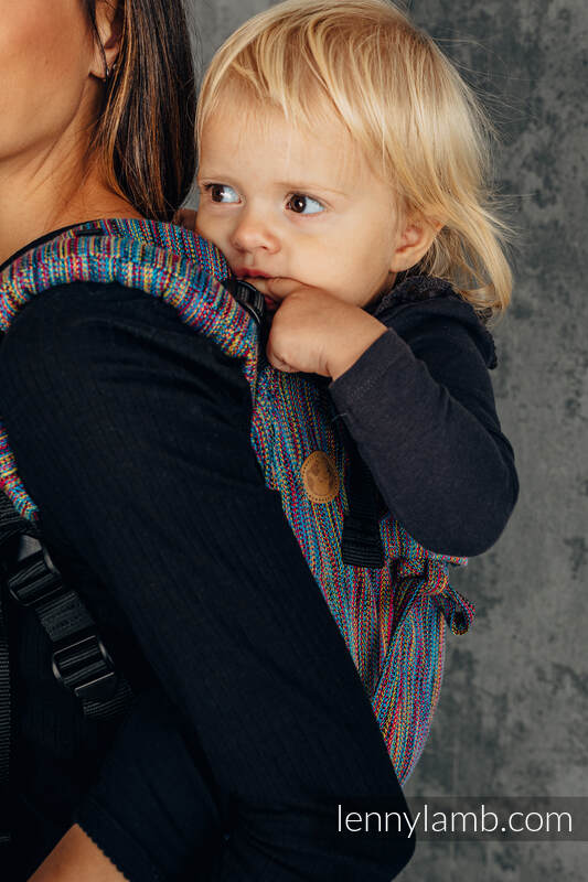 Nosidło Klamrowe ONBUHIMO z tkaniny żakardowej (100% bawełna), rozmiar Standard - KOLOROWY WIATR  #babywearing
