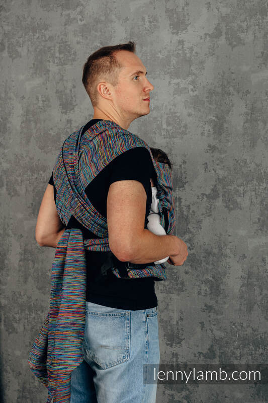 LennyHybrid Half Buckle Carrier, Standard Size, jacquard weave 100% cotton - COLORFUL WIND  #babywearing